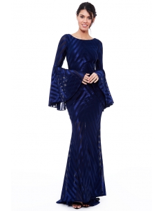 BLACK BELL SLEEVE MAXI DRESS