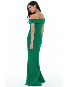 VIVID BLUE THE SHOULDER MAXI WITH SPLIT 2