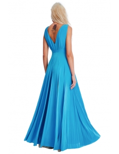 TURQUOISE PLEATED OSCAR DRESS IN THE STYLE OF LUPITA NYONGO 2