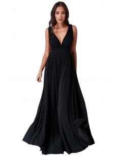 BLACK PLEATED OSCAR DRESS IN THE STYLE OF LUPITA NYONGO