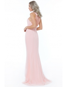 BLUSH HIGH NECK EMBELLISHED MAXI DRESS 2