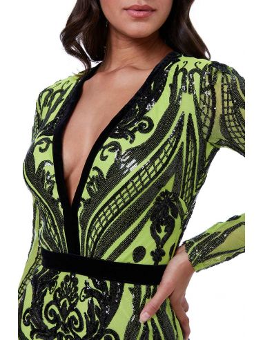 green emerald velvet dress Luserna Embellished Halterneck Maxi Dress in Green Snake