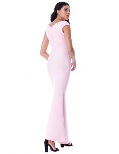 PINK BARDOT PLEATED MAXI DRESS 2