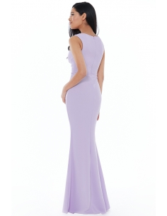 LAVENDER ASYMMETRIC PLEATED MAXI DRESS 2