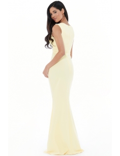 MAXI ROBE PLISSÉE ASYMÉTRIQUE DE CHAUX 2