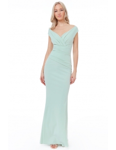 Robe maxi plissée à la menthe