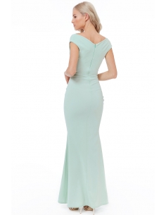 Robe maxi plissée à la menthe 2