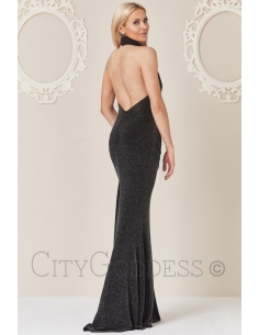 HALTER NECK GLITTER MAXI DRESS 2