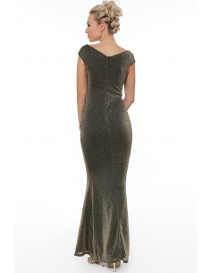 GOLD BARDOT MAXI DRESS 2