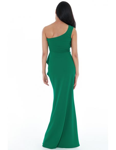 VIVD EMERALD ONE SHOULDER MAXI WITH FRILL PLEAT