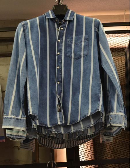 Shirt jeans for men distressed and logo  Model 8