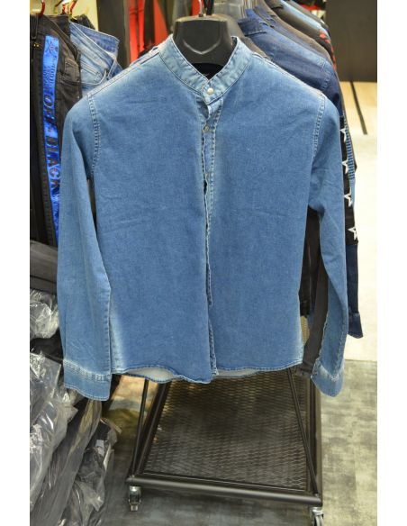 Jean jacket for men distressed and logo  Model 1