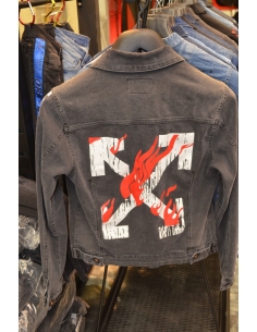 Jean jacket for men distressed and logo  Model 2 2