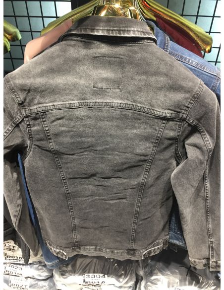 Veste noire en jean pour hommes